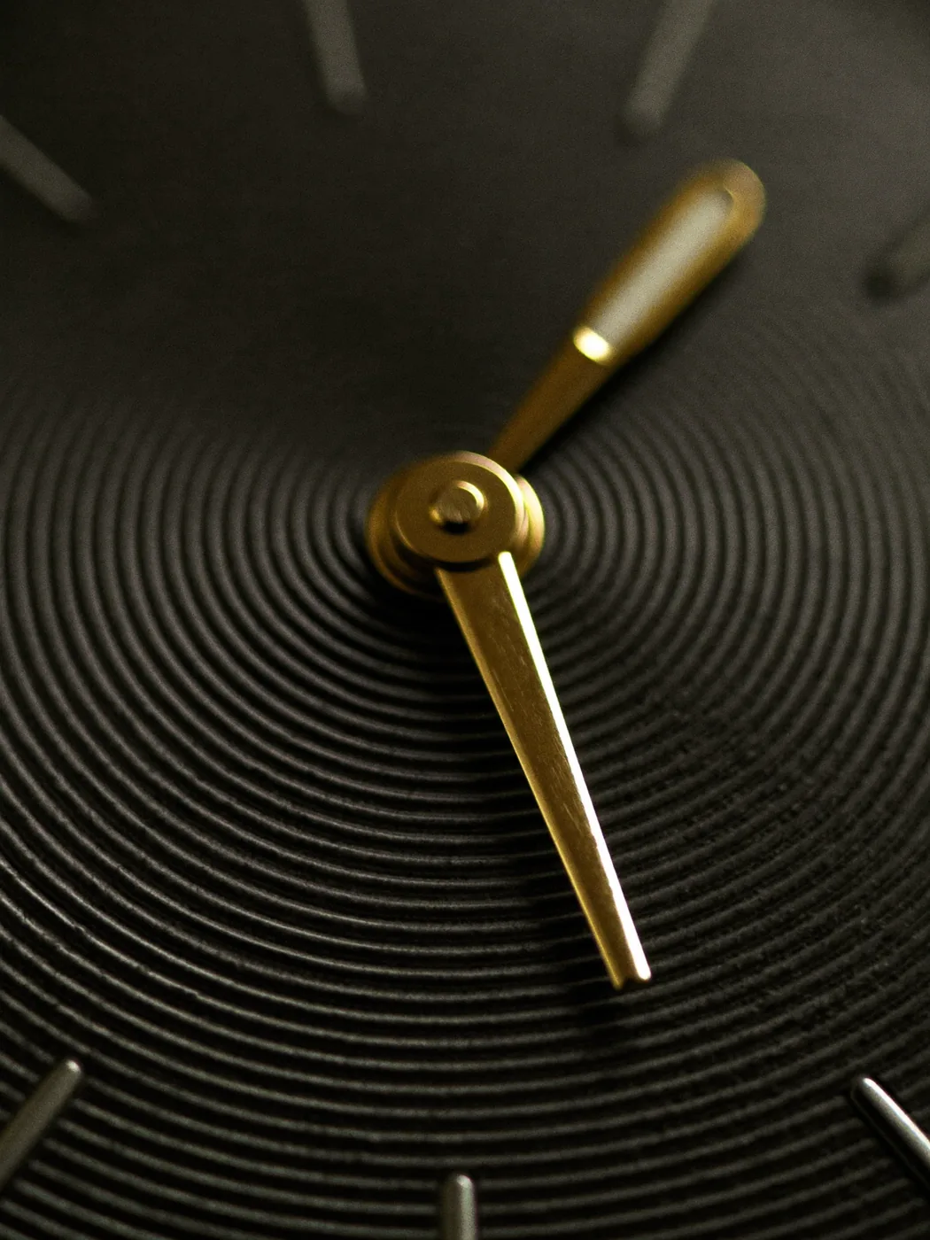 Macro of the engine-turned obsidian dial